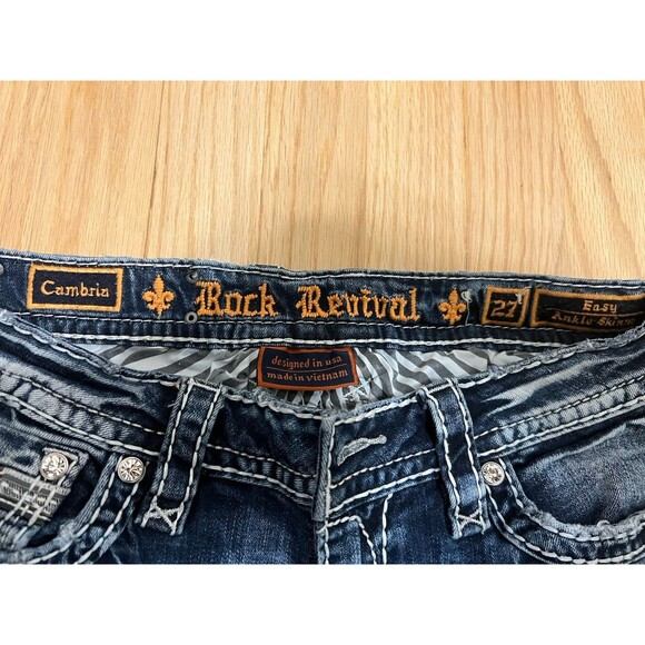 Rock Revival Jeans Womens 27 Cambria Skinny Distressed Easy Ankle Skinny - Picture 3 of 7